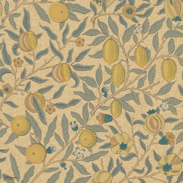 Fruit behang in Blue/Gold/Brown van Morris & Co