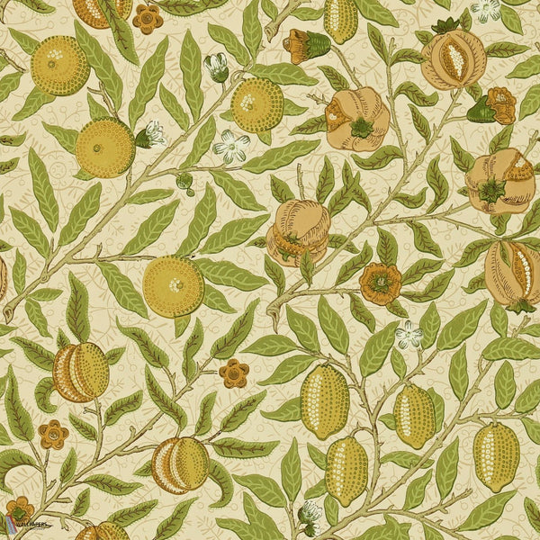 Fruit behang in Lime Green/Tan van Morris & Co