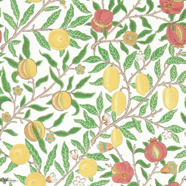 Fruit papel pintado en Leaf Green / Madder de Morris & Co