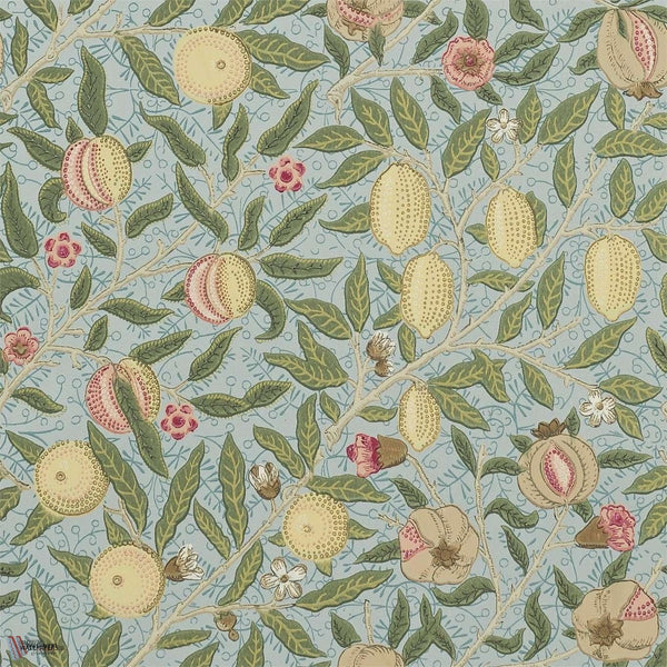 Fruit papel pintado en Slate/Thyme de Morris & Co