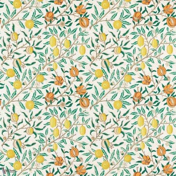 Fruit tessuto in Sap Green/Tangerine di Morris & Co