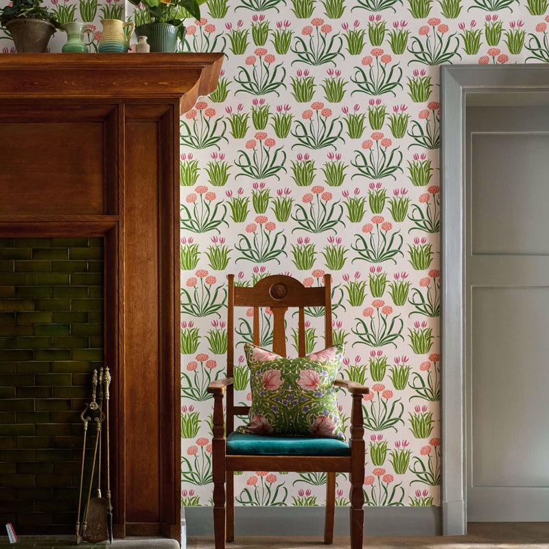 Glade wallpaper in Tulip Fields by Morris & Co