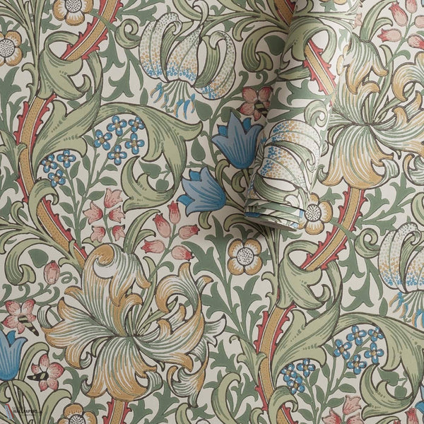 Golden Lily papel pintado en Artichoke de Morris & Co