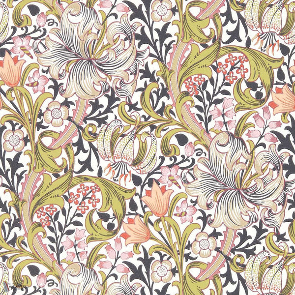 Golden Lily papel pintado en Lily Espresso de Morris & Co