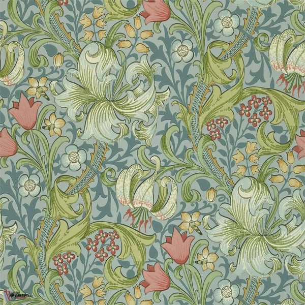 Golden Lily papel pintado en Mineral de Morris & Co