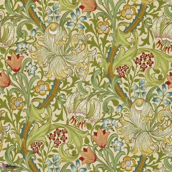 Golden Lily papel pintado en Pale Biscuit de Morris & Co