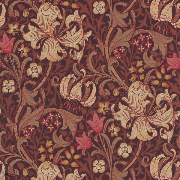 Golden Lily papier peint en Fig/Burnt Orange de Morris & Co