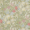Golden Lily papier peint en Green/Red de Morris & Co