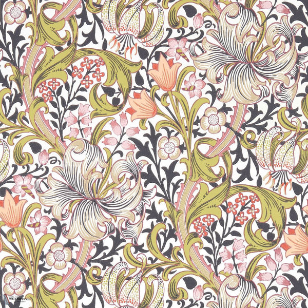 Golden Lily papier peint en Lily Espresso de Morris & Co