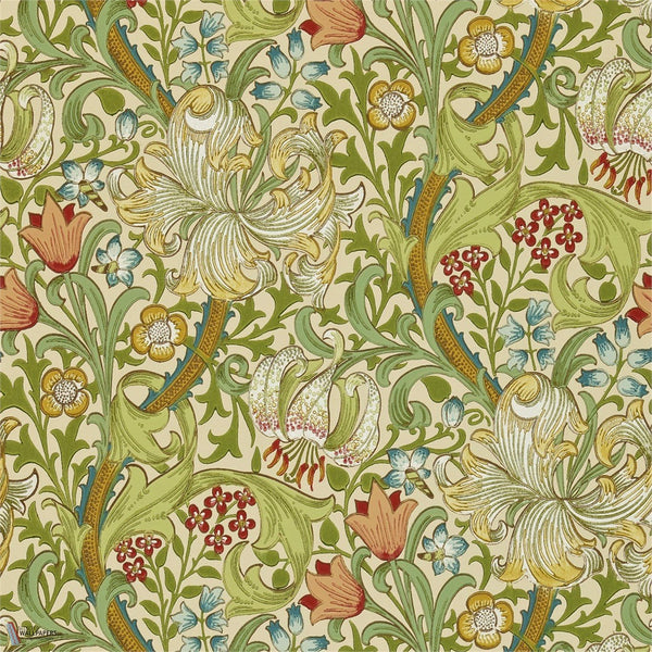 Golden Lily papier peint en Pale Biscuit de Morris & Co