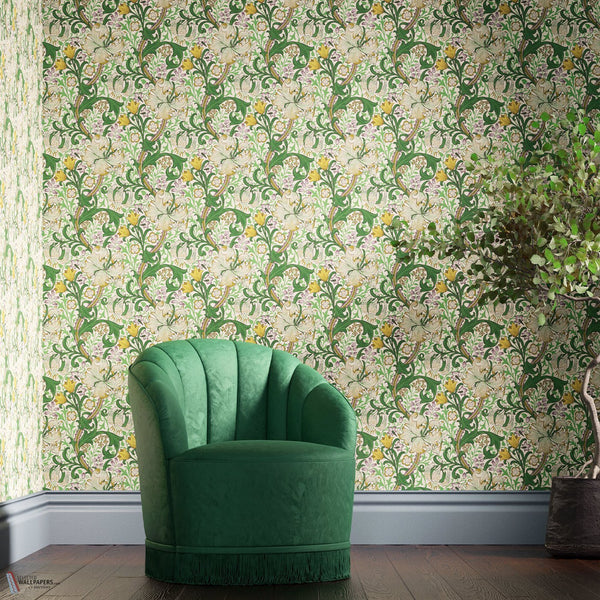 Golden Lily papier peint en Secret Garden de Morris & Co