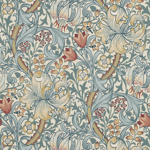 Golden Lily papier peint en Slate/Manilla de Morris & Co