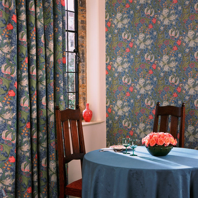 Golden Lily Minor fabric by Morris & Co interior