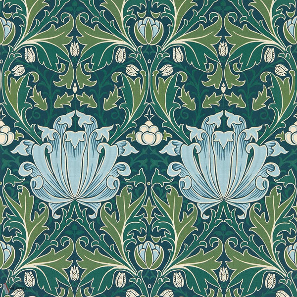 Helena behang in Indigo/Boughs van Morris & Co