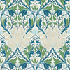Helena behang in Indigo/Forest van Morris & Co
