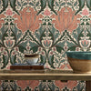 Helena behang in Peach/Teal van Morris & Co