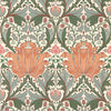 Helena behang in Peach/Teal van Morris & Co