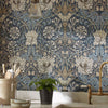 Honeysuckle and Tulip Tapete in Woad/Thyme von Morris & Co