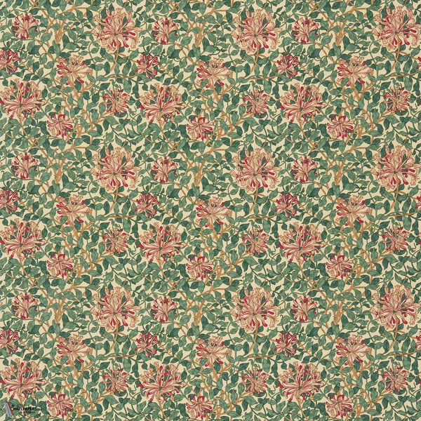 Honeysuckle Stoff in Cream/Wine von Morris & Co