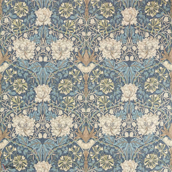 Honeysuckle & Tulip tejido en Woad/Thyme de Morris & Co
