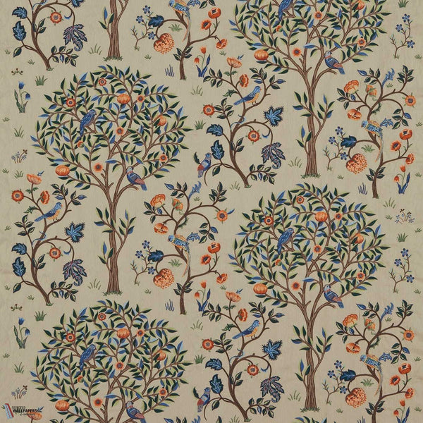 Kelmscott Tree tessuto in Russet/Forest di Morris & Co