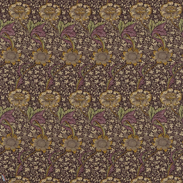 Kennet tessuto in Grape/Gold di Morris & Co
