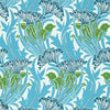 Laceflower behang in Garden Green/Lagoon van Morris & Co