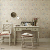 Larkspur behang in Olive/Lilac van Morris & Co
