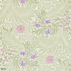 Larkspur behang in Olive/Lilac van Morris & Co