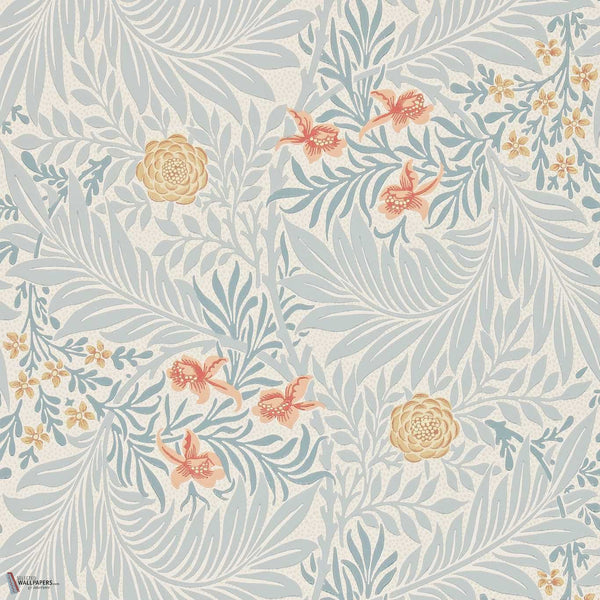 Larkspur behang in Slate/Russet van Morris & Co