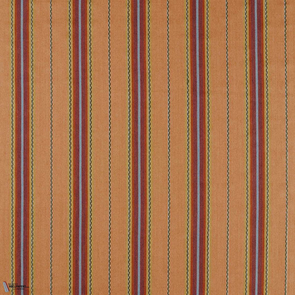 Lechlade Stripe tissu en Mulberry/Apricot de Morris & Co