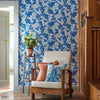 Leicester behang in Paradise Blue van Morris & Co