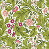 Leicester behang in Sour Green/Plum van Morris & Co