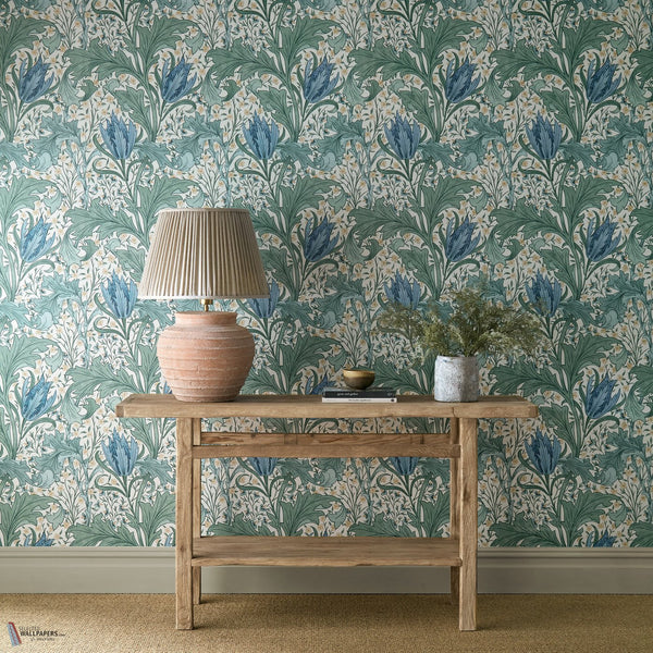 Lent Lily Tapete in Cornflower Blue von Morris & Co