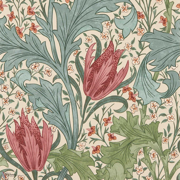 Lent Lily Tapete in Plum/Bayleaf von Morris & Co