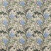 Lent Lily Embroidery fabric in Forest/Cornflower Blue by Morris & Co