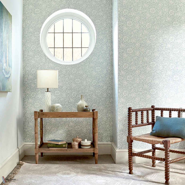 Mallow behang in Chalk Duck Egg van Morris & Co