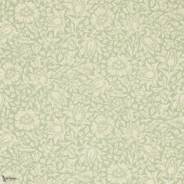 Mallow behang in Green van Morris & Co
