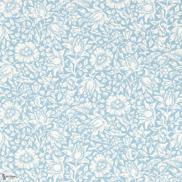 Mallow behang in Powder Blue van Morris & Co