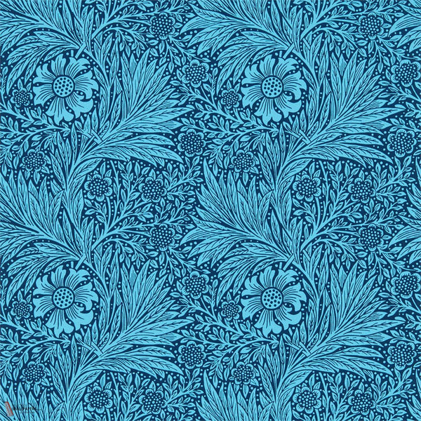 Marigold behang in Navy van Morris & Co
