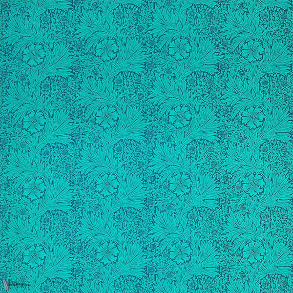 Marigold Stoff in Navy/Turquoise von Morris & Co