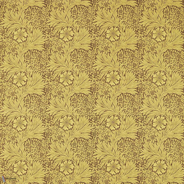 Marigold Stoff in Summer Yellow/Chocolate von Morris & Co
