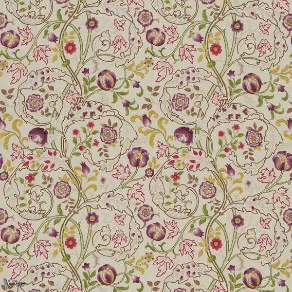 Mary Isobel Stoff in Wine/Linen von Morris & Co