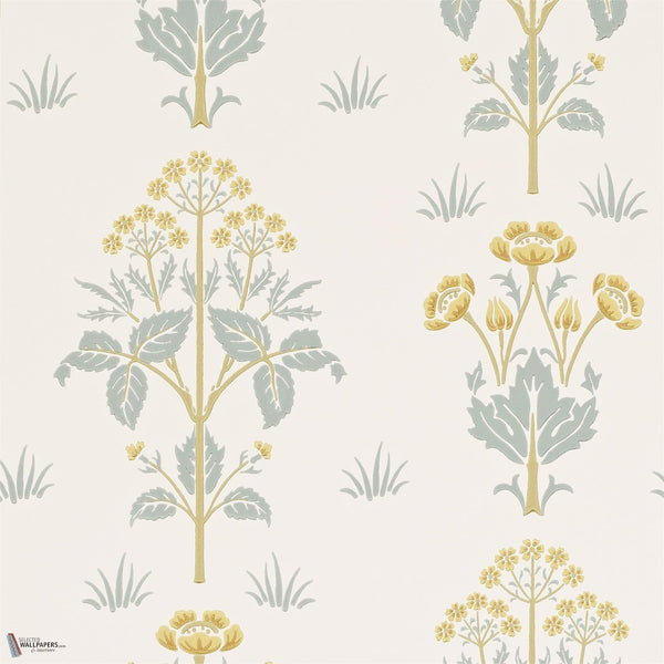 Meadow Sweet behang in Gold/Slate van Morris & Co