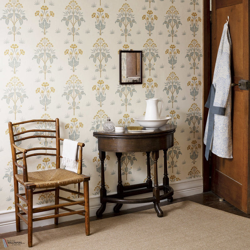 Meadow Sweet papier peint en Rose/Olive de Morris & Co
