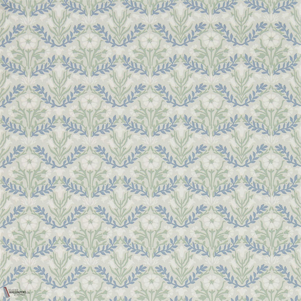 Morris Bellflowers behang in Grey/Fennel van Morris & Co