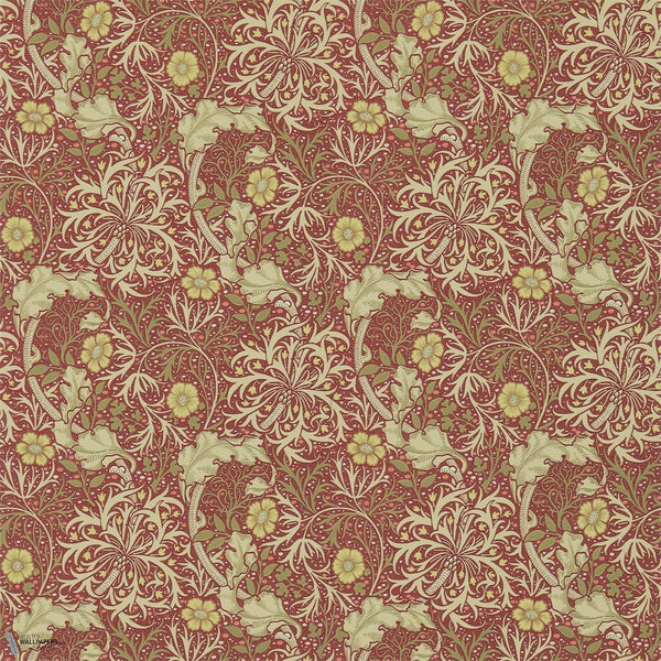 Morris Seaweed behang in Red/Gold van Morris & Co