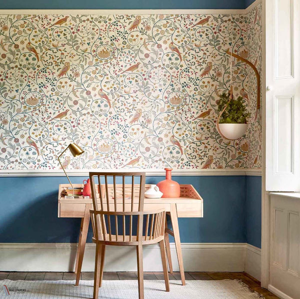 Newill wallpaper in Ivory Sage by Morris & Co
