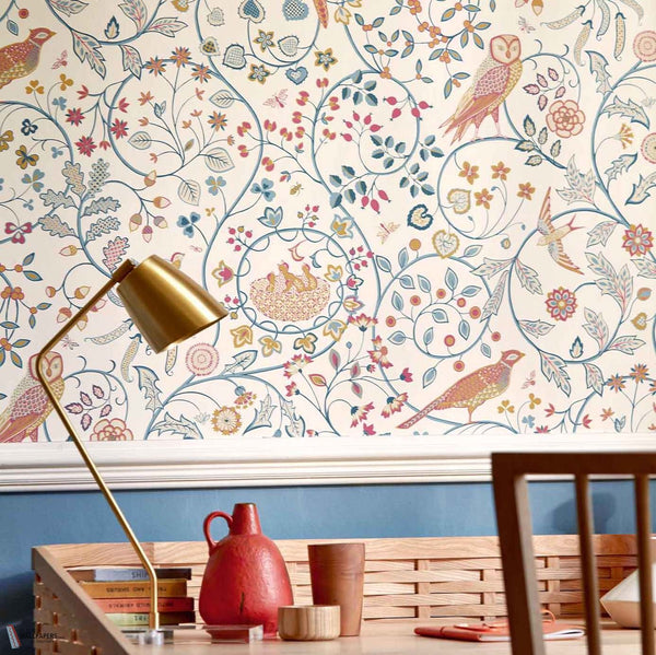 Newill wallpaper in Ivory Sage by Morris & Co