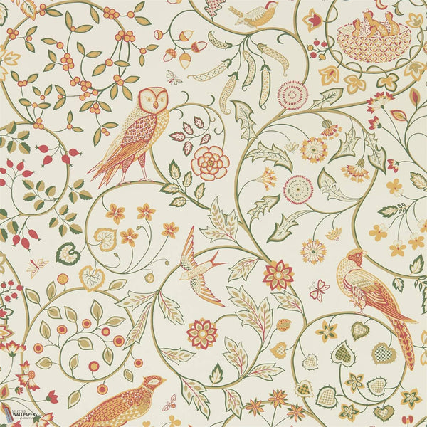 Newill wallpaper in Ivory Sage by Morris & Co